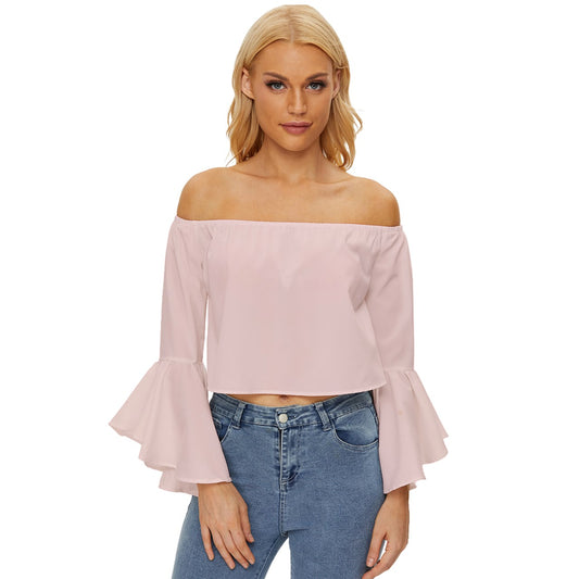 Blush Off Shoulder Flutter Bell Sleeve Top