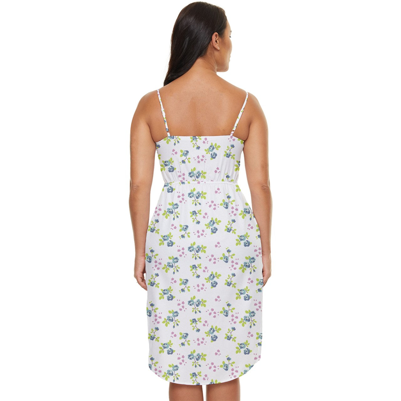 Powder Blue Bell Tulip Hem Mini Chiffon Dress