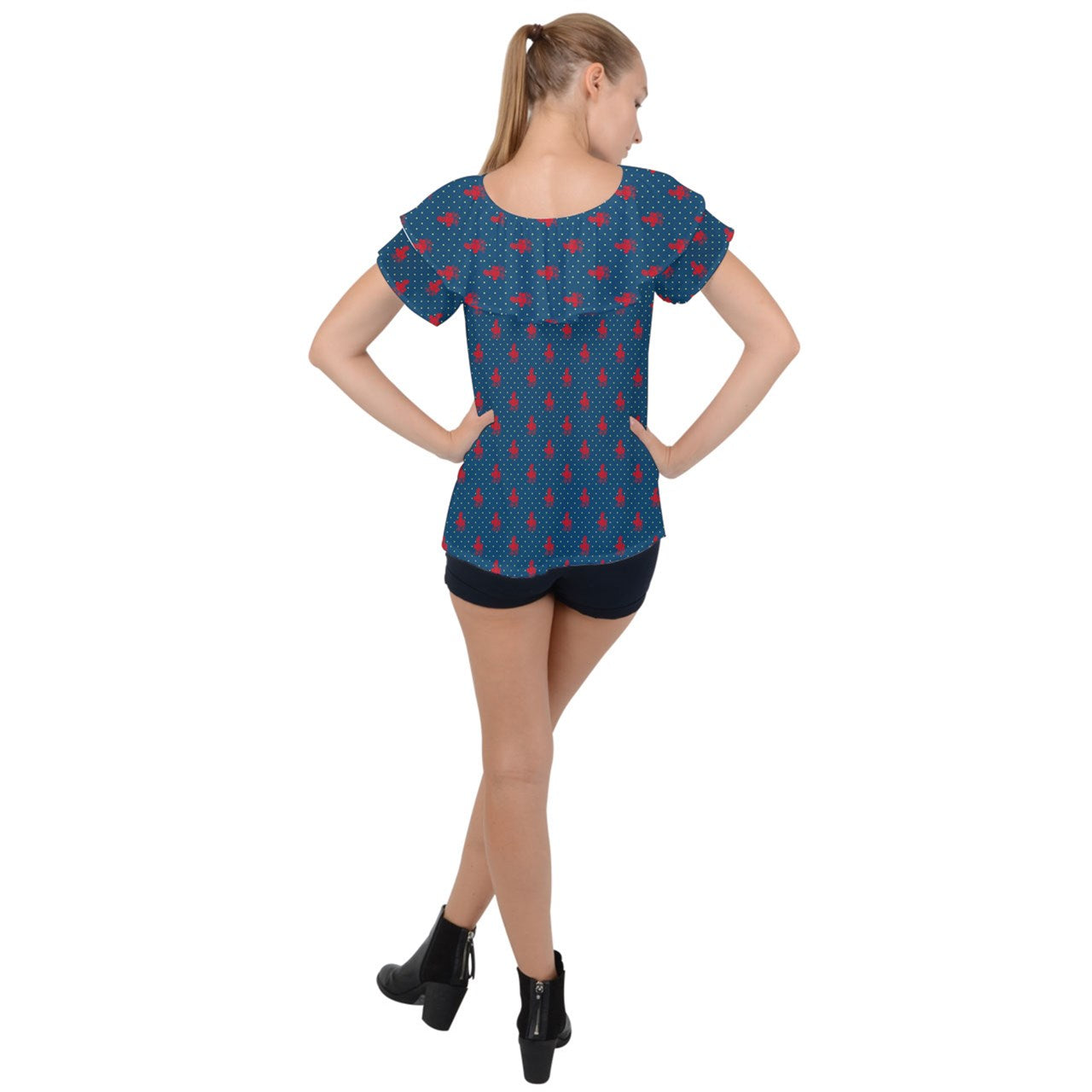 Twilight Rose Ruffle Collar Chiffon Blouse