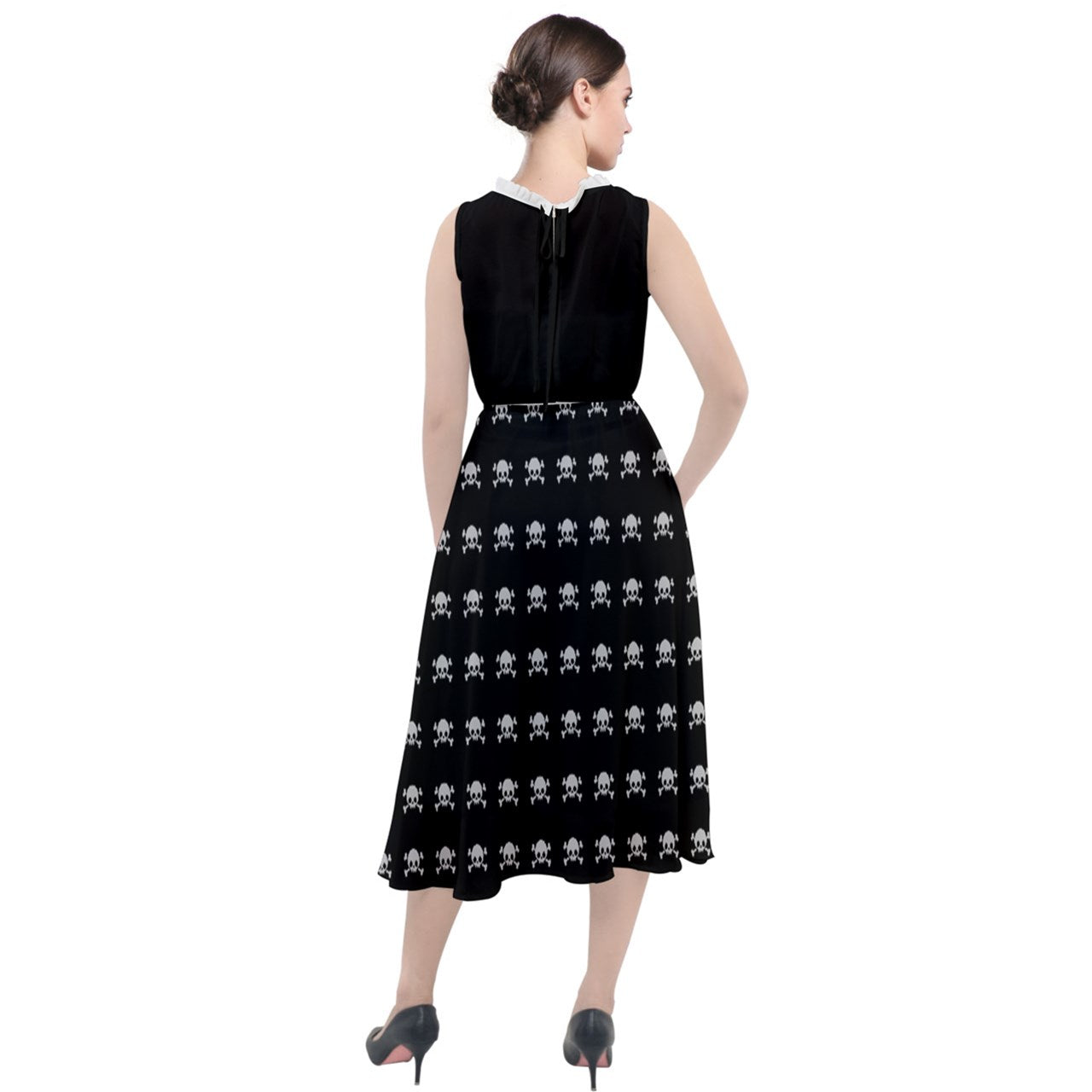 Simple Skulls Round Neck Boho Dress