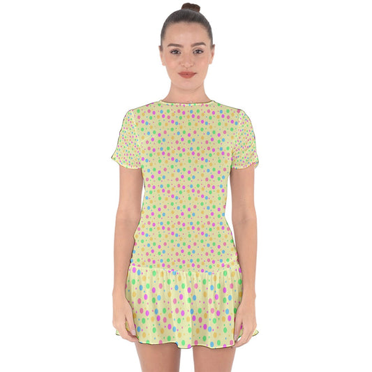 Soft Spot Drop Hem Mini Chiffon Dress