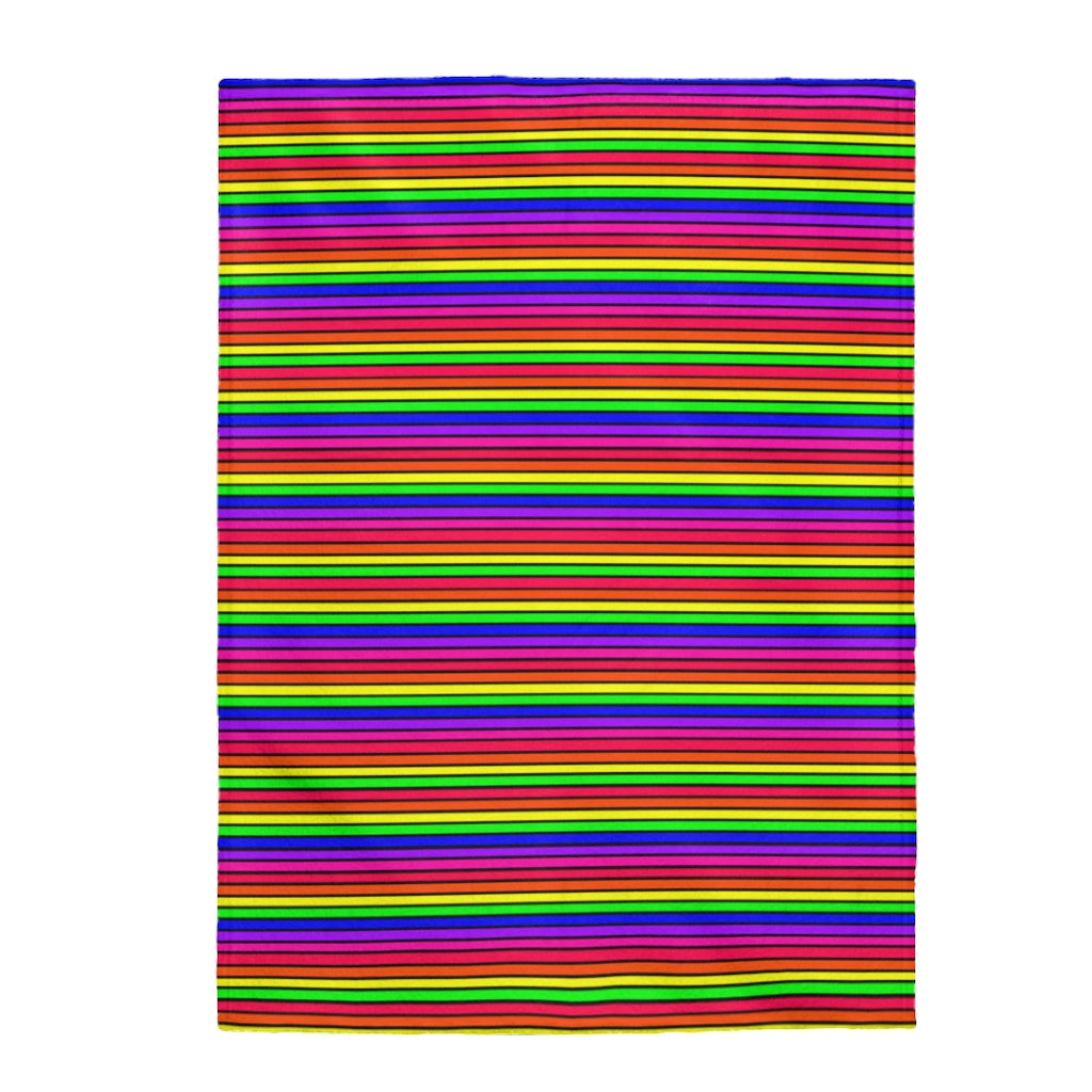 rainbow stripes Velveteen Plush Blanket