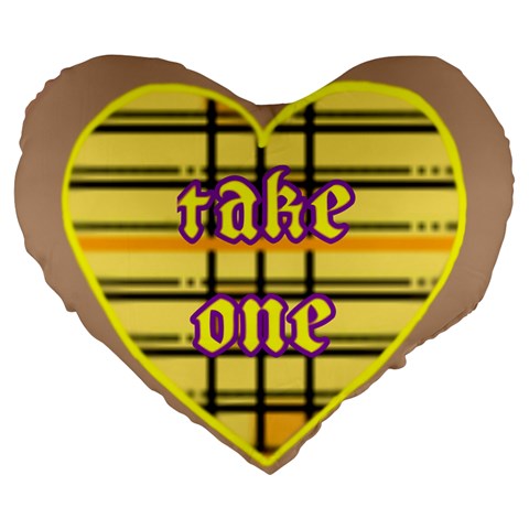 Take One Cookie Large 19" Flano Heart Shape Cushion