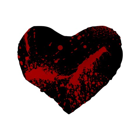 black blood Standard 16" Premium Flano Heart Shape Cushion