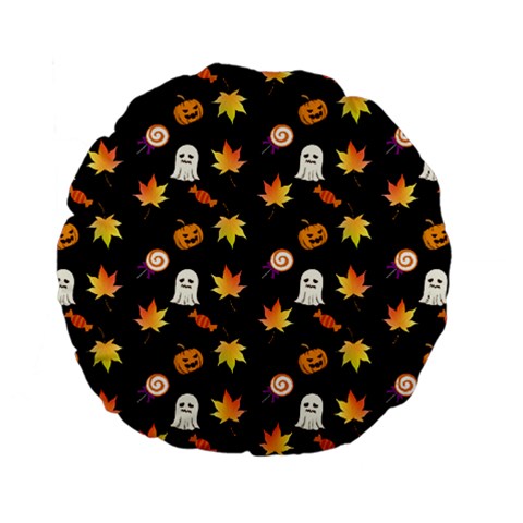 Jack-O Sweet Leaf Standard 15" Premium Flano Round Cushion