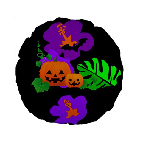 Tropical Jack-O Standard 15" Premium Flano Round Cushion