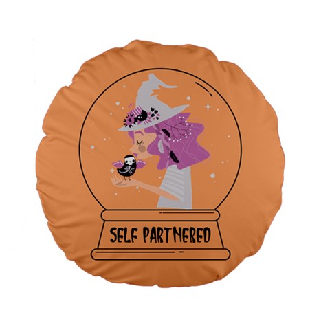 halloween-t-Self Partnered Standard 15" Premium Flano Round Cushion