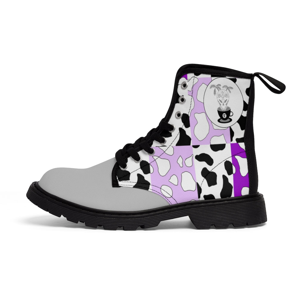 Cowboi Purple Large Sized Canvas Boots