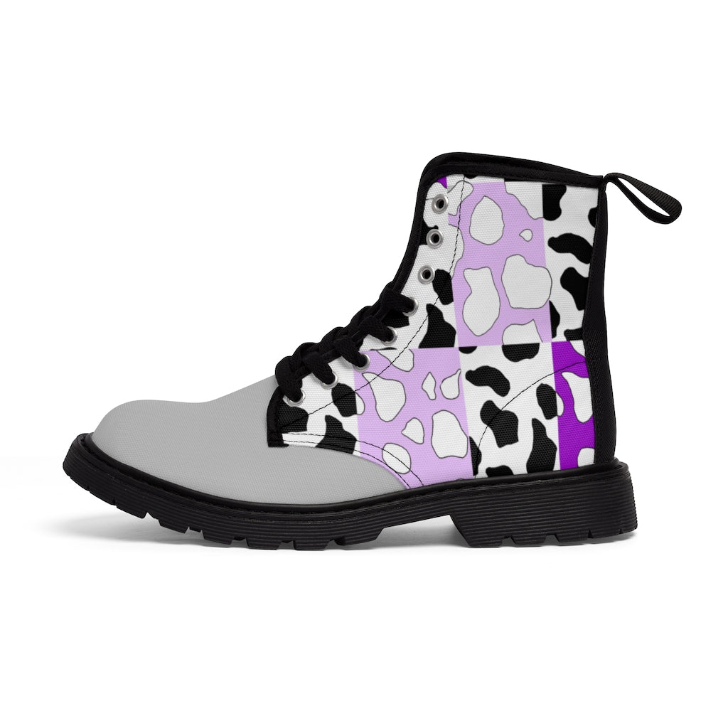 Cowboi Purple Large Sized Canvas Boots