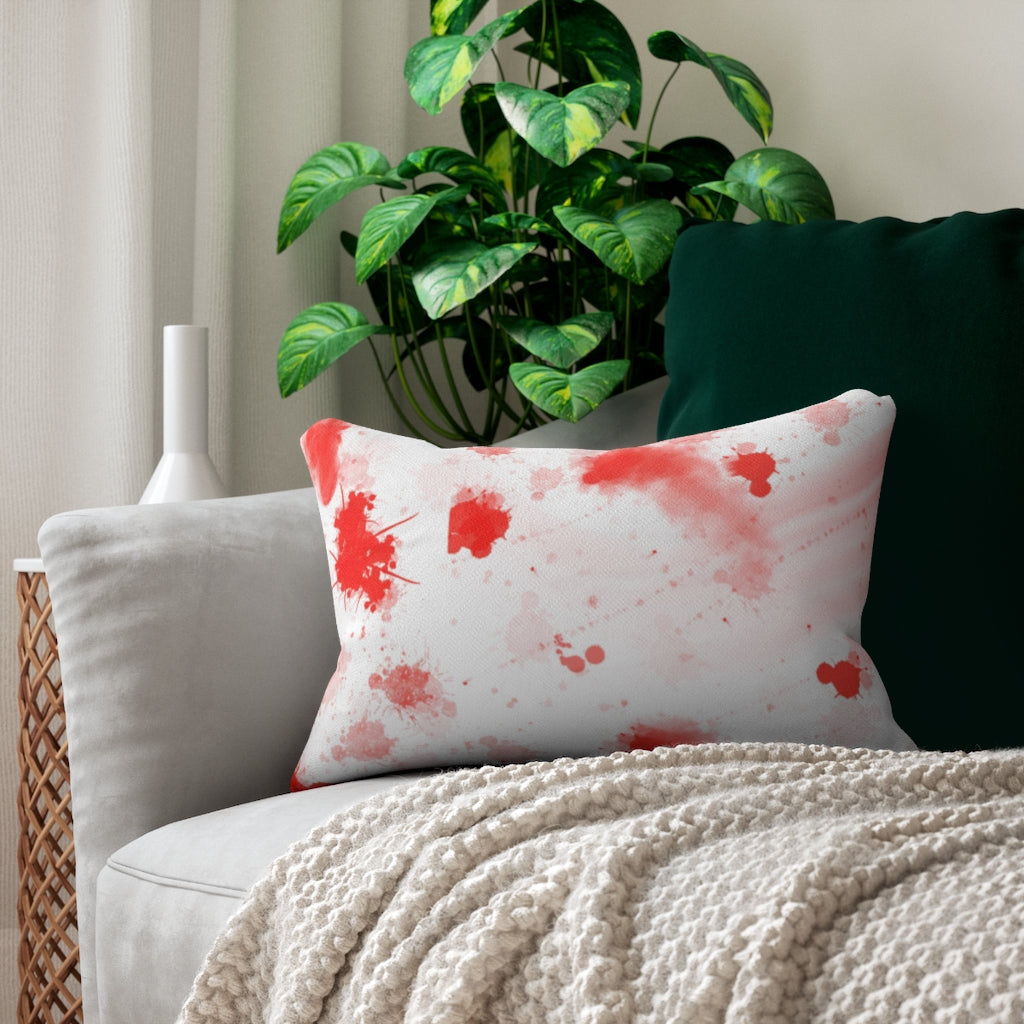 blood spatter Spun Polyester Lumbar Pillow