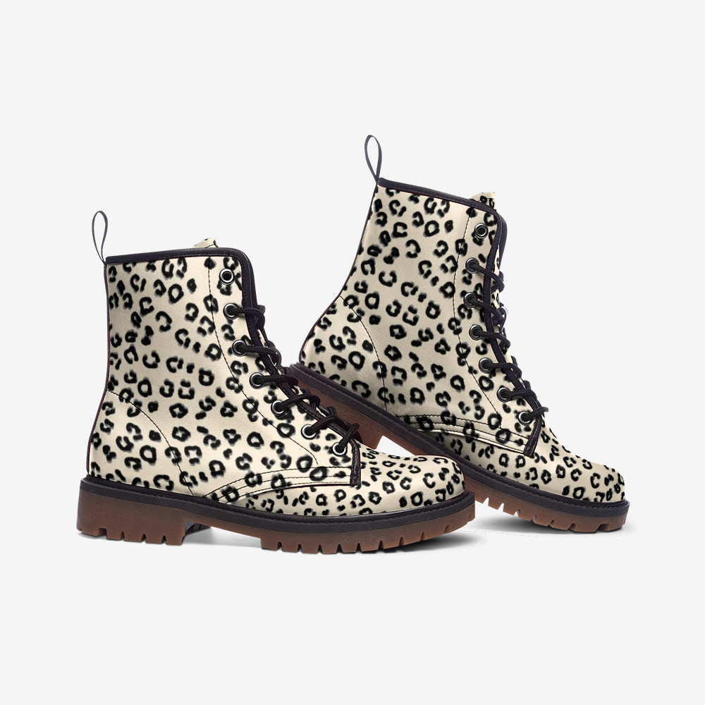 Cream Cheetah Leather Lightweight boots MT