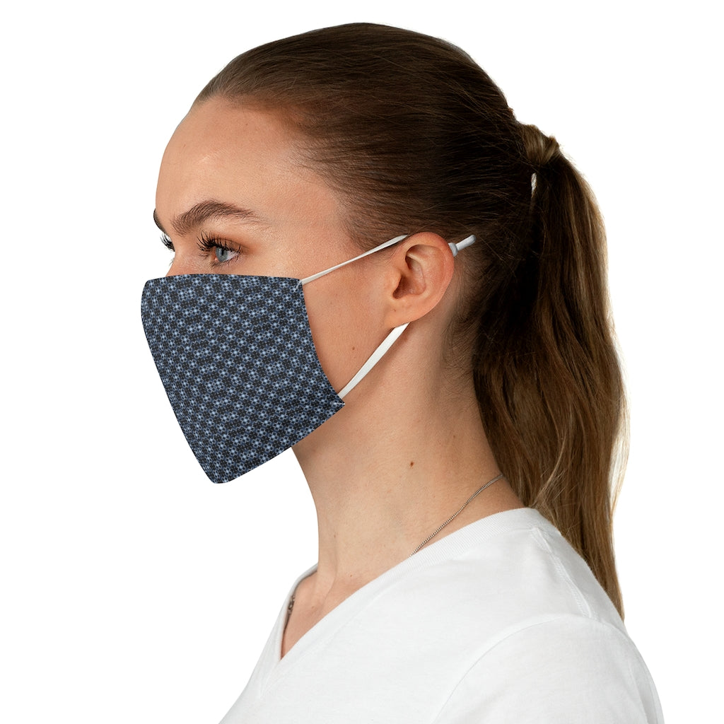 Blue Eyelet Fabric Face Mask
