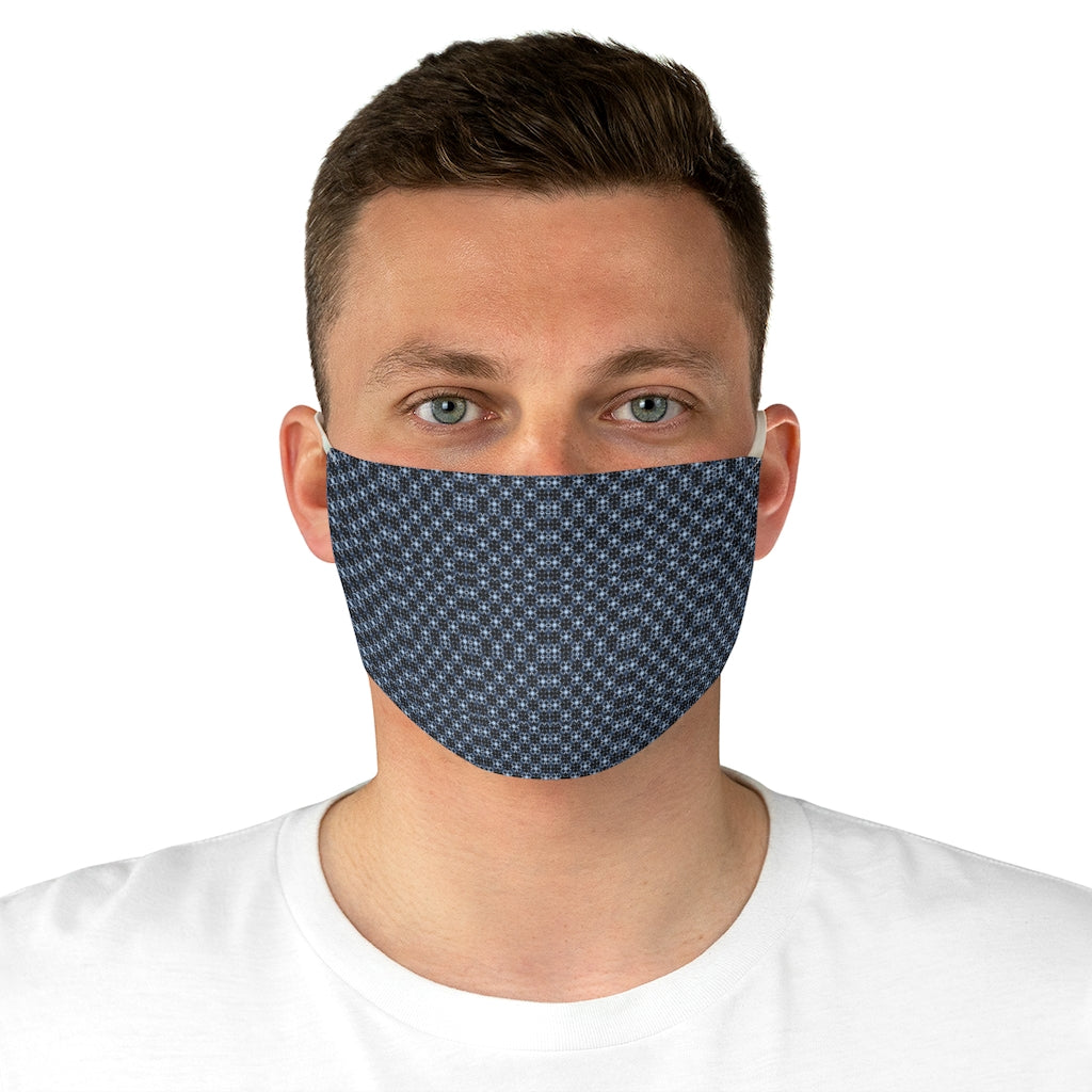 Blue Eyelet Fabric Face Mask