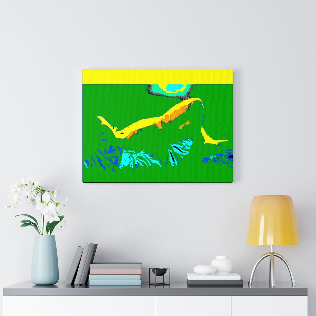 His Green Shadow Stretched Canvas