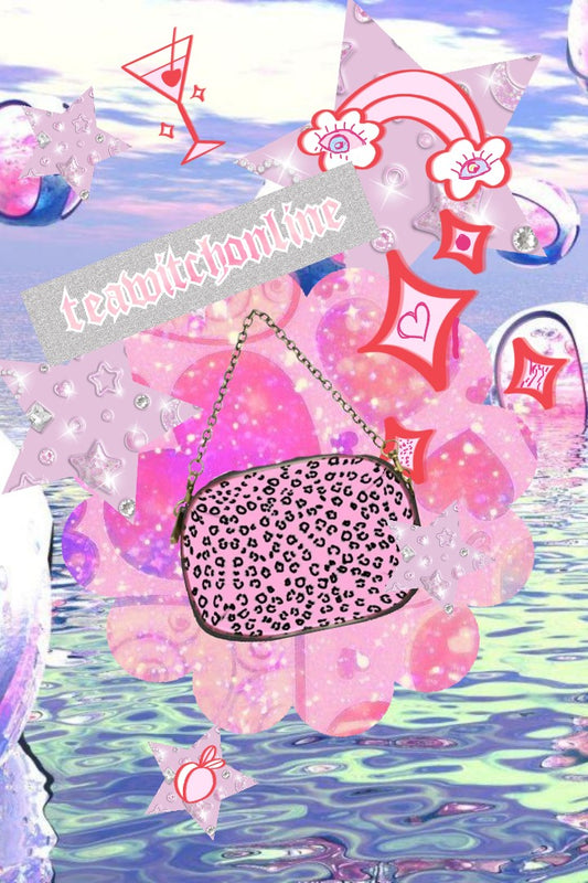 pink cheetah Chain Purse