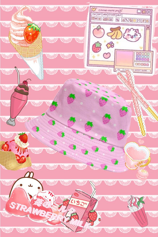 strawberry pink Inside Out Bucket Hat