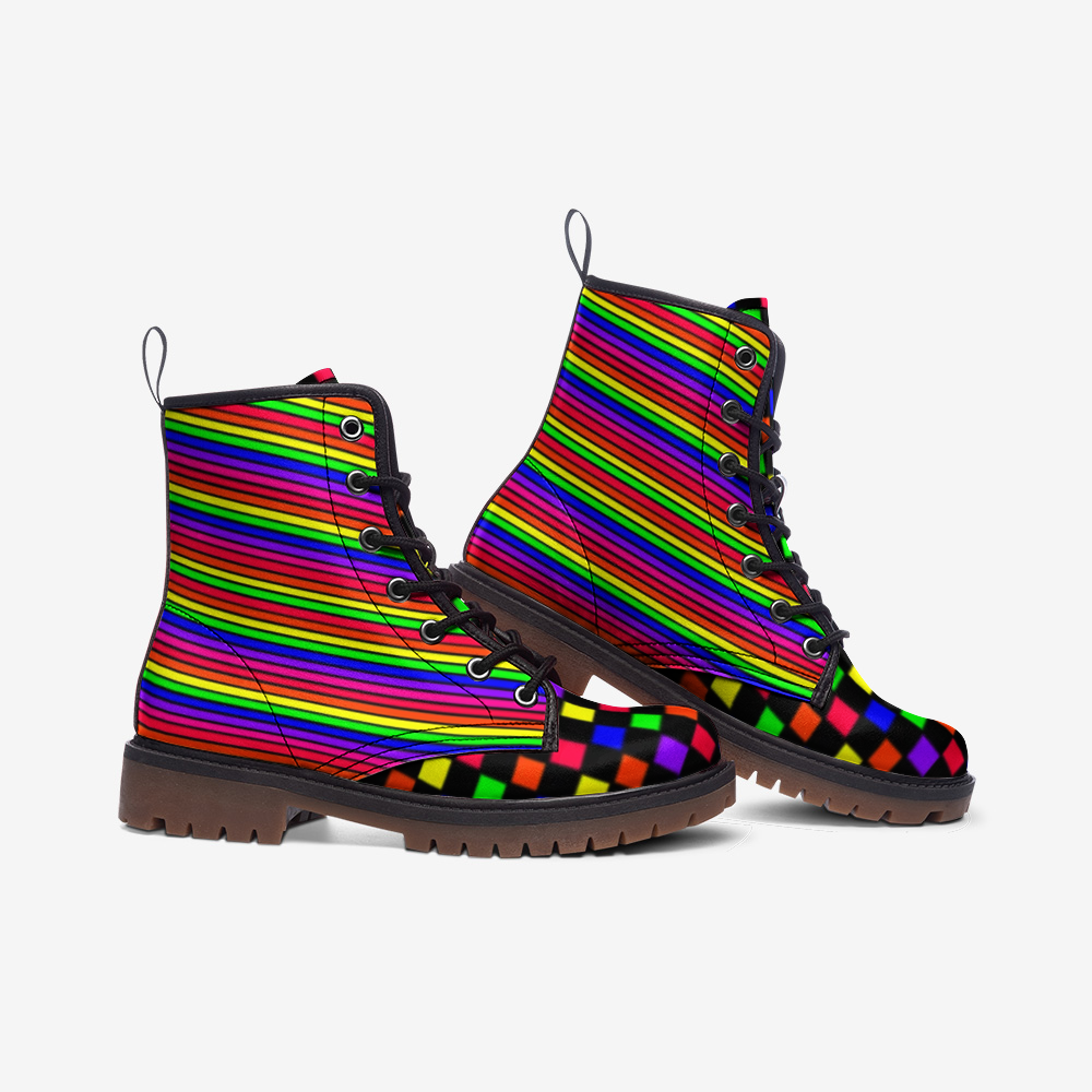 clown rainbow stripe shell Casual Leather Lightweight boots MT