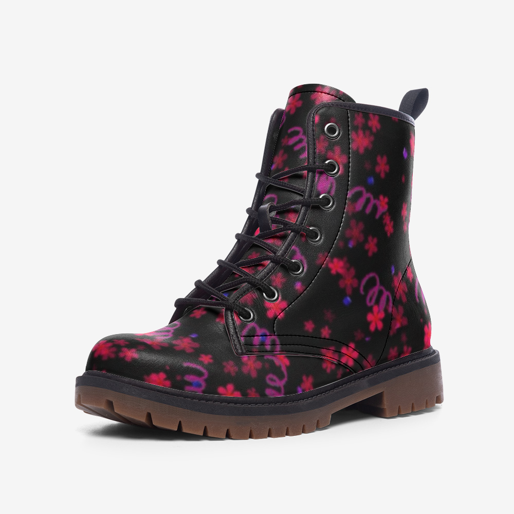 Springed Flowers Leather Lightweight boots MT