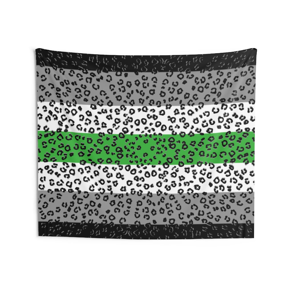 Agender Flag Cheetah Wall Tapestries