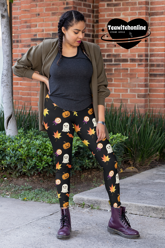 Jack-O Sweet Leaf Pocket Leggings