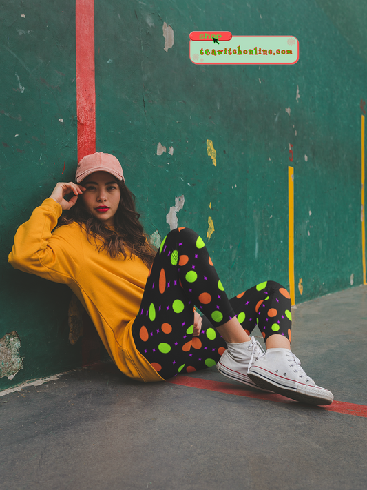 Hallows Night Polka Dots Pocket Leggings