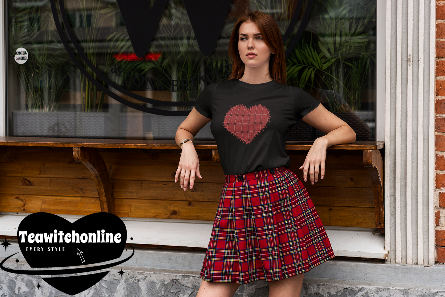 Club X Heart Patch Red Cotton Tee